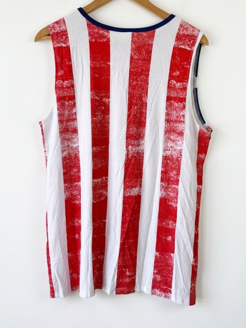 American Flag Stars & Stripes Distressed Muscle Tank Top Made in USA - Picture 3 of 7